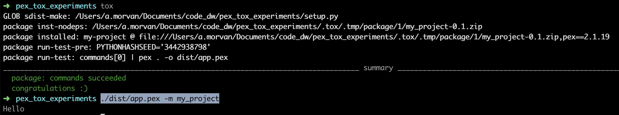 Automation for python package logic